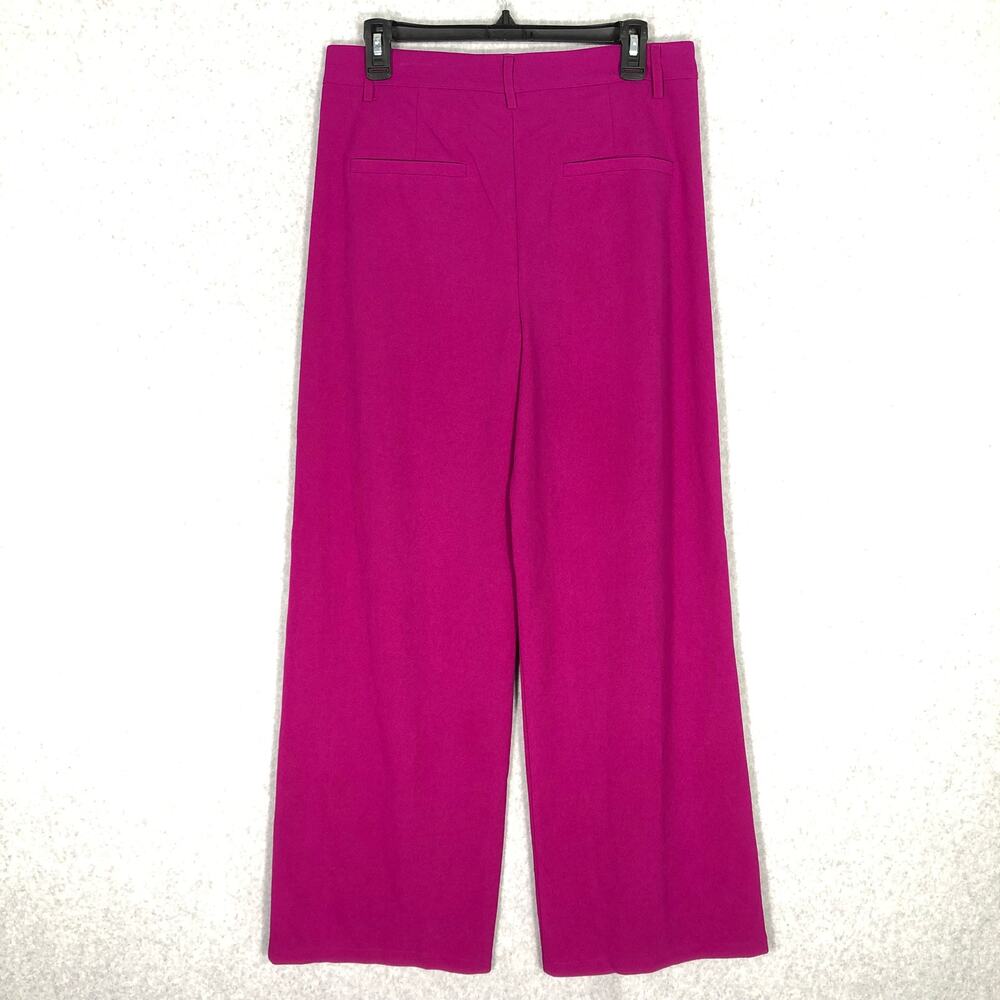 Happily Gray Pants Juniors Size 7 Purple Pink Wide Leg Trouser Pleated Slit Corp - Picture 4 of 10